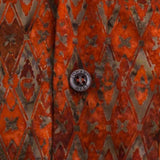 Johari West, Short Sleeve, Orange Batik Hawaiian Shirt, Button Down Men's Shirt