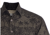 Johari West, Short Sleeve, Green and Black Batik Hawaiian Shirt, Button Down Men's Shirt