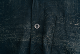 Johari West, Short Sleeve, Black Batik Hawaiian Shirt, Button Down Men's Shirt
