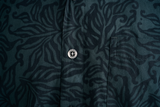 Autumn Gold (1453-Slate) - Johari West Green and Black Batik Hawaiian Shirt, Button Down Men's Shirt