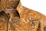 Johari West, Short Sleeve, Gold Batik Hawaiian Shirt, Button Down Men's Shirt