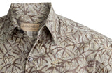 Johari West, Short Sleeve, Gray Batik Hawaiian Shirt, Button Down Men's Shirt