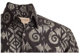 Johari West, Short Sleeve, Black and Gray Batik Hawaiian Shirt, Button Down Men's Shirt