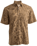 Terracotta Wave (1375-Olive) - Johari West Men's Hawaiian Button down shirt