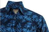 Johari West, Short Sleeve, Blue and Black Batik Hawaiian Shirt, Button Down Men's Shirt