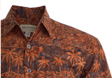 Johari West, Short Sleeve, Orange Batik Hawaiian Shirt, Button Down Men's Shirt