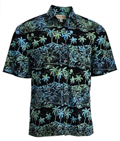 Tropical Tango (1410-Sea) - Johari West Men's Hawaiian Button down shirt