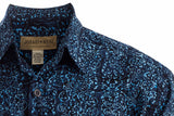 Johari West, Short Sleeve, Blue and Green Batik Hawaiian Shirt, Button Down Men's Shirt