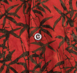 Johari West, Short Sleeve, Red Batik Hawaiian Shirt, Button Down Men's Shirt