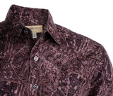 Coral Cascade (1405-Grape) - Johari West Men's Hawaiian Button down shirt